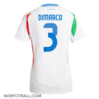 Billige Fotballdrakt Italia Federico Dimarco #3 Replika Bortedrakt Dame EM 2024 Kortermet